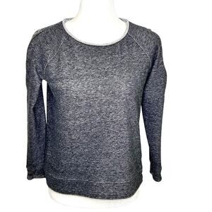 Rock & Republic Gray French Terry Zippered Long Sleeve Top Size Small